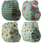 Littles & Bloomz Lot de 4 Bébé Couches Réutilisables en Tissu