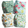 Littles & Bloomz Lot de 4 Bébé Couches Réutilisables en Tissu