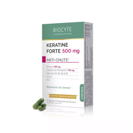 Biocyte Kératine Forte Anti-Chute 500 mg – Le Complément Idéal pour Renforcer et Prévenir la Chute de Vos Cheveux