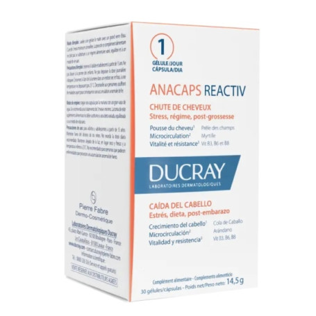 Ducray Anacaps Reactiv Anti-Chute Cheveux – Solution Efficace pour Renforcer et Stimuler la Croissance des Cheveux