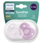 Philips Avent – Sucettes en Silicone Soothie Rose (0-6 mois) – Lot de 2