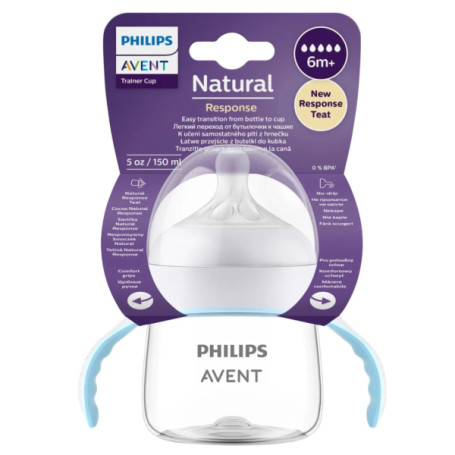 Philips AVENT Biberon d’Apprentissage Blanc/Bleu Bébé de 6 mois 150 ml
